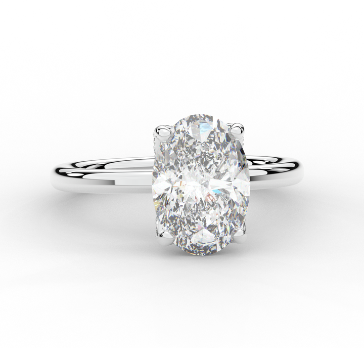 3.10CT.TW OVAL LAB DIAMOND ENGAGEMENT RING - Nazarelle
