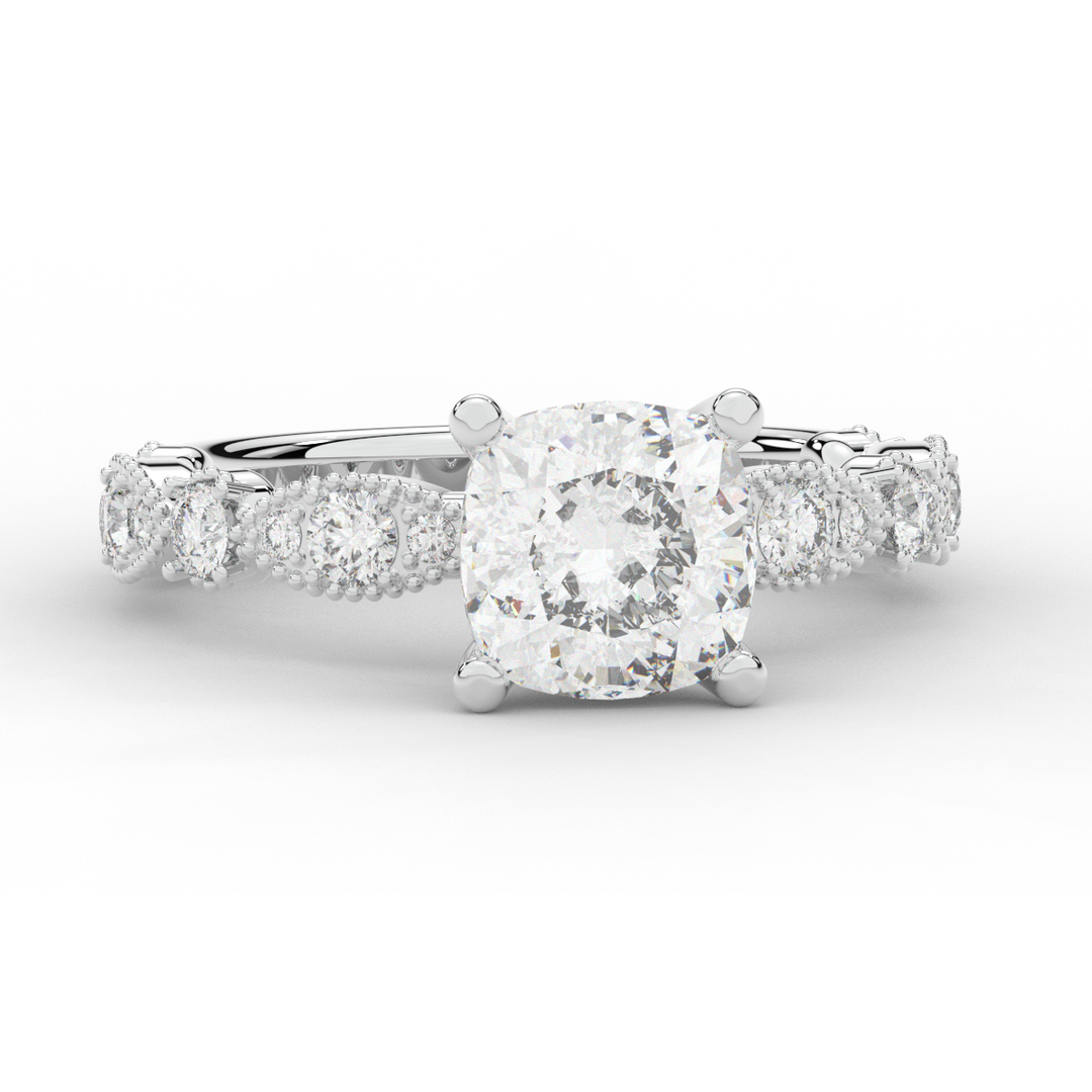 2.50CT.TW CUSHION LAB DIAMOND SOLITAIRE ENGAGEMENT RING - Nazarelle