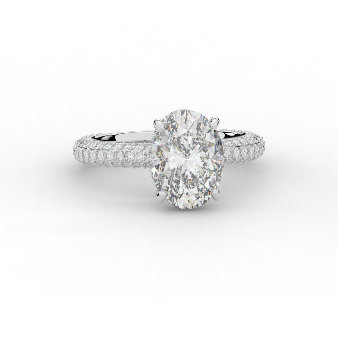 3.60CT.TW OVAL LAB DIAMOND SOLITAIRE ENGAGEMENT RING - Nazarelle
