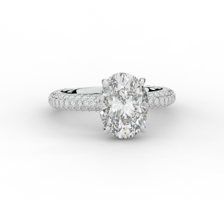 3.60CT.TW OVAL LAB DIAMOND SOLITAIRE ENGAGEMENT RING - Nazarelle