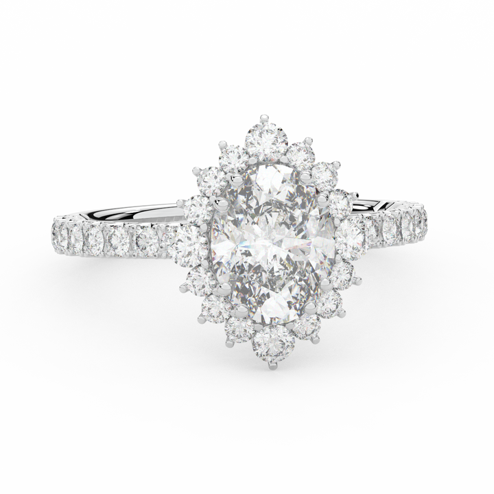 2.80CT.TW OVAL LAB DIAMOND HALO ENGAGEMENT RING - Nazarelle