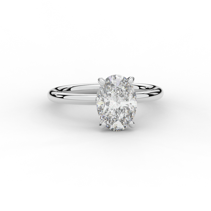2.05CT.TW OVAL LAB DIAMOND SOLITAIRE ENGAGEMENT RING - Nazarelle