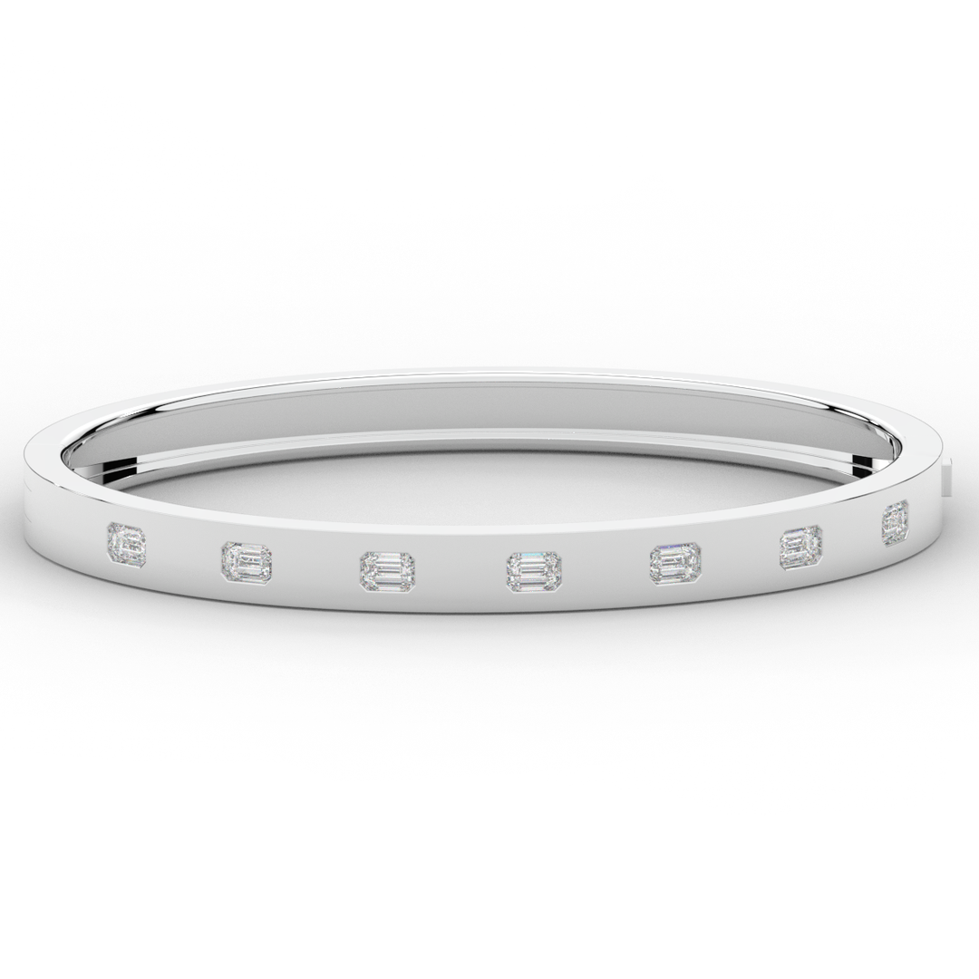 1.25CT.TW ROUND LAB DIAMOND BEZEL SET BANGLE - Nazarelle