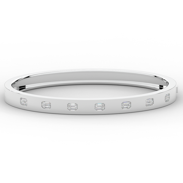 1.25CT.TW ROUND LAB DIAMOND BEZEL SET BANGLE - Nazarelle
