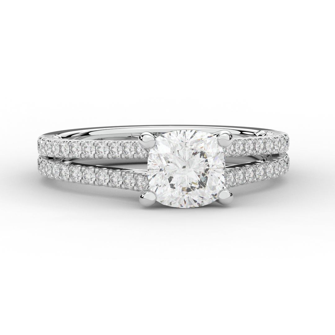 1.90CT.TW CUSHION LAB DIAMOND SOLITAIRE ENGAGEMENT RING - Nazarelle