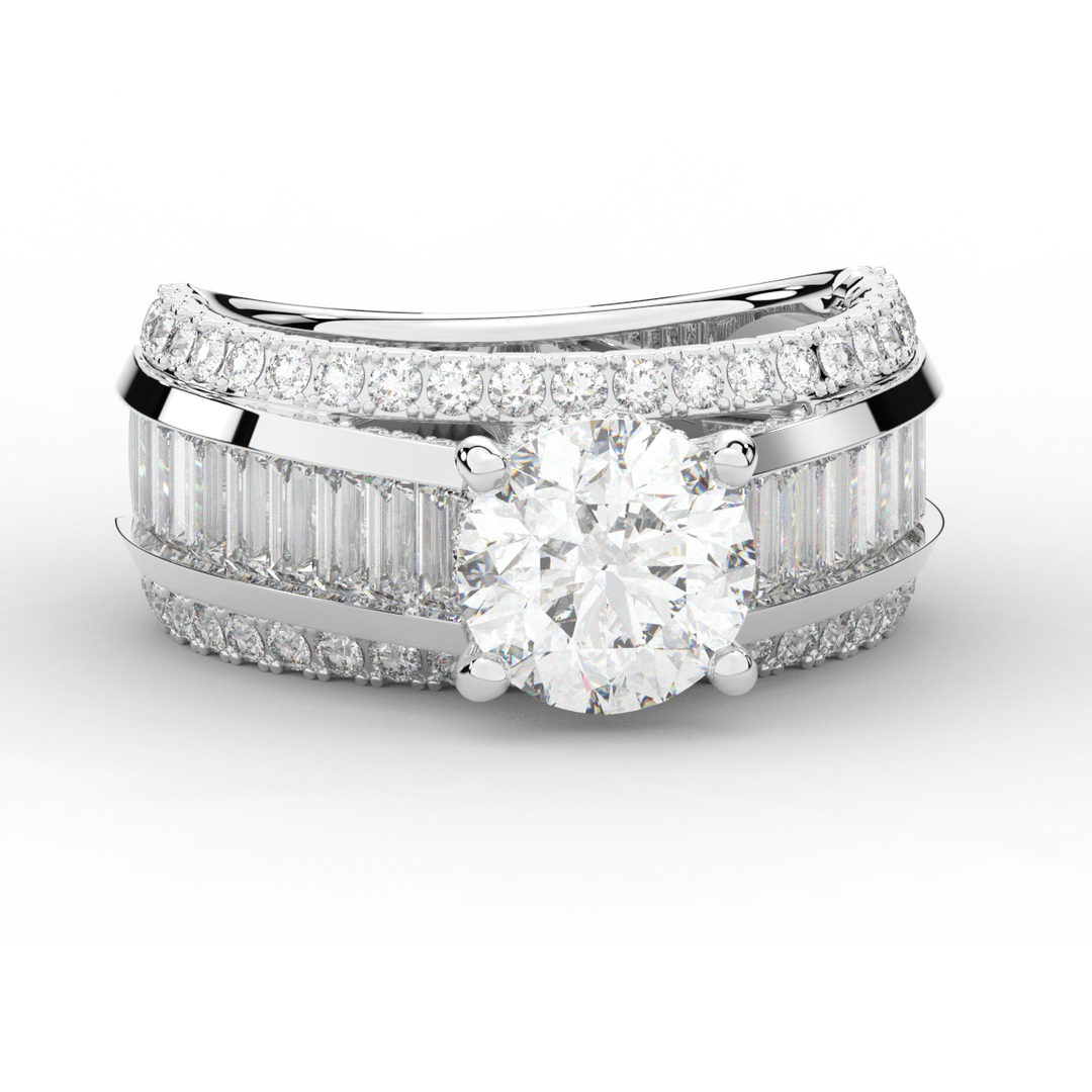 3.15CT.TW ROUND LAB DIAMOND ENGAGEMENT RING - Nazarelle