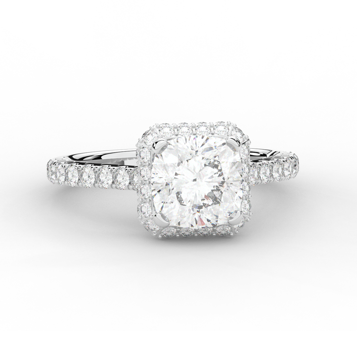 2.75CT.TW CUSHION LAB DIAMOND HALO ENGAGEMENT RING - Nazarelle