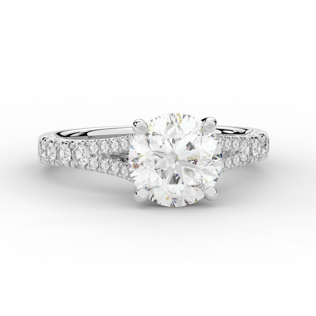 2.45CT.TW ROUND LAB DIAMOND ENGAGEMENT RING - Nazarelle