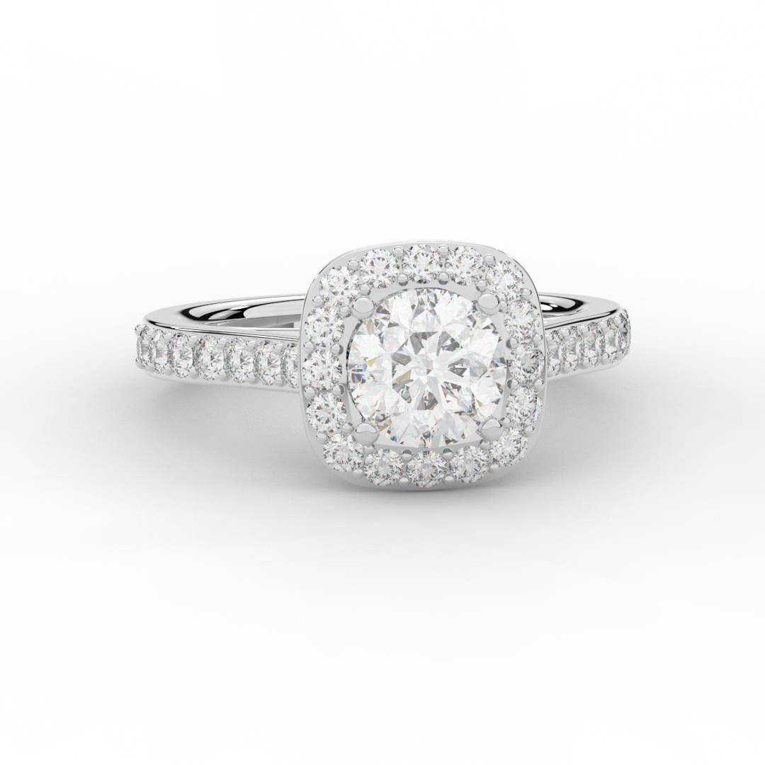 2.25CT.TW ROUND LAB DIAMOND HALO ENGAGEMENT RING - Nazarelle
