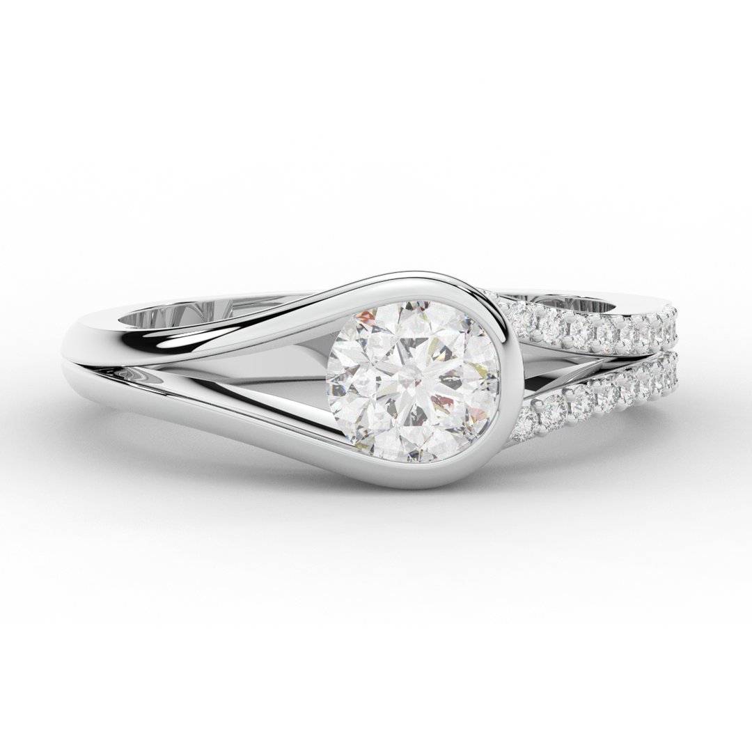 1.10CT.TW ROUND LAB DIAMOND SOLITAIRE ENGAGEMENT RING - Nazarelle