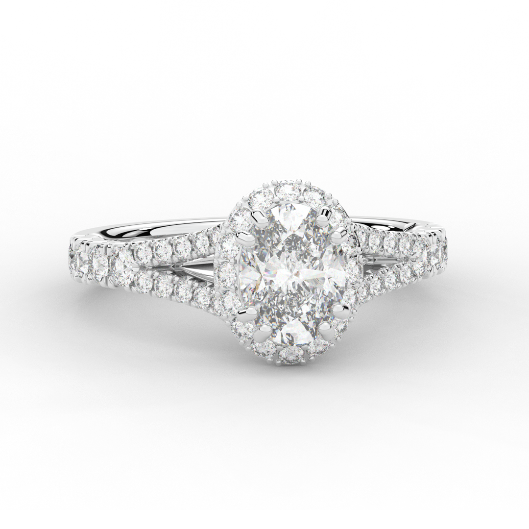 1.60CT.TW OVAL LAB DIAMOND ENGAGEMENT RING - Nazarelle