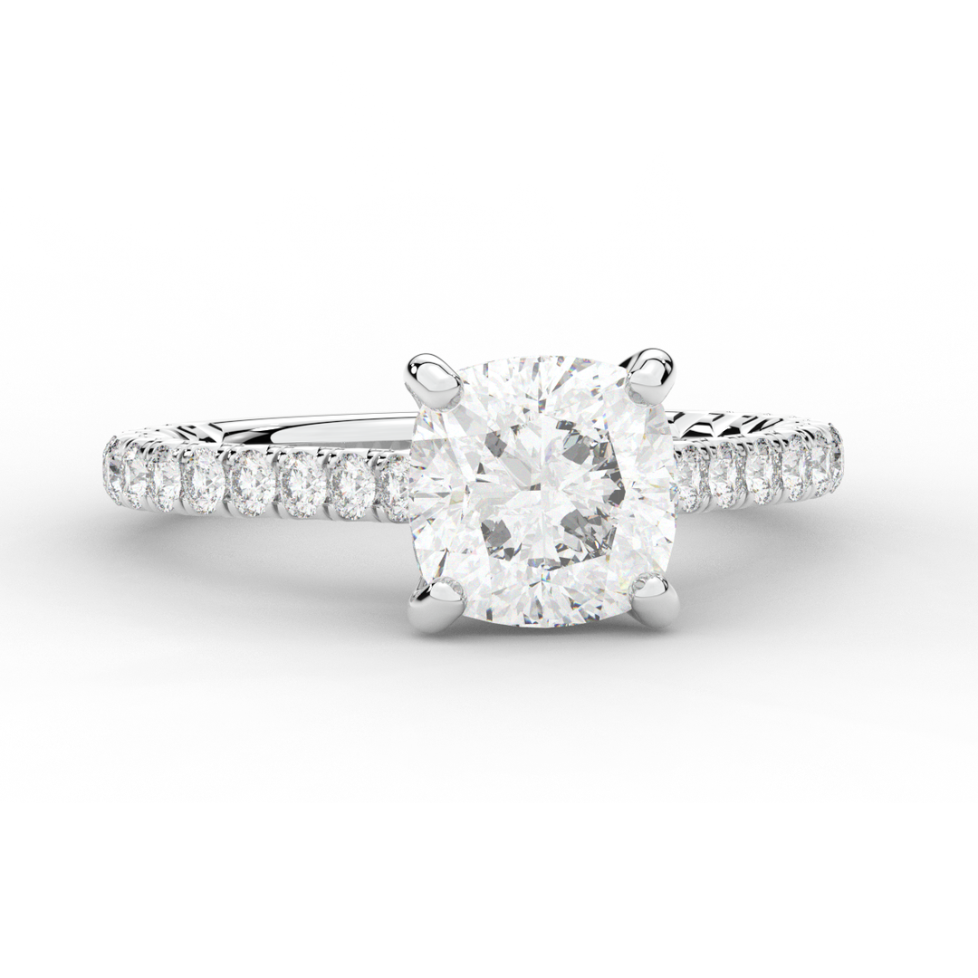 2.40CT.TW CUSHION LAB DIAMOND ENGAGEMENT RING - Nazarelle