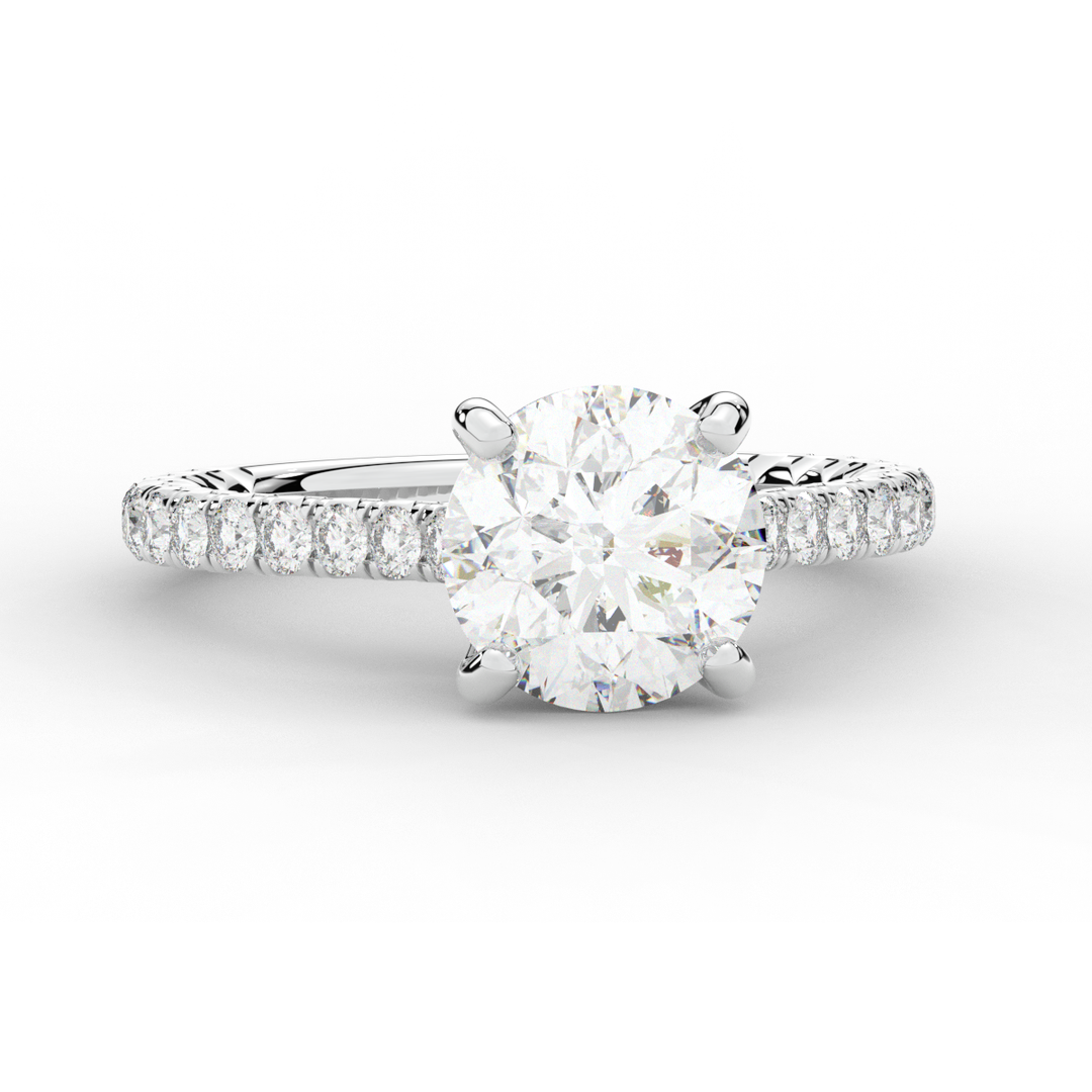 2.40CT.TW ROUND LAB DIAMOND ENGAGEMENT RING - Nazarelle