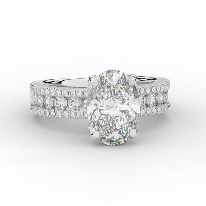 3.95CT.TW OVAL LAB DIAMOND SOLITAIRE ENGAGEMENT RING - Nazarelle