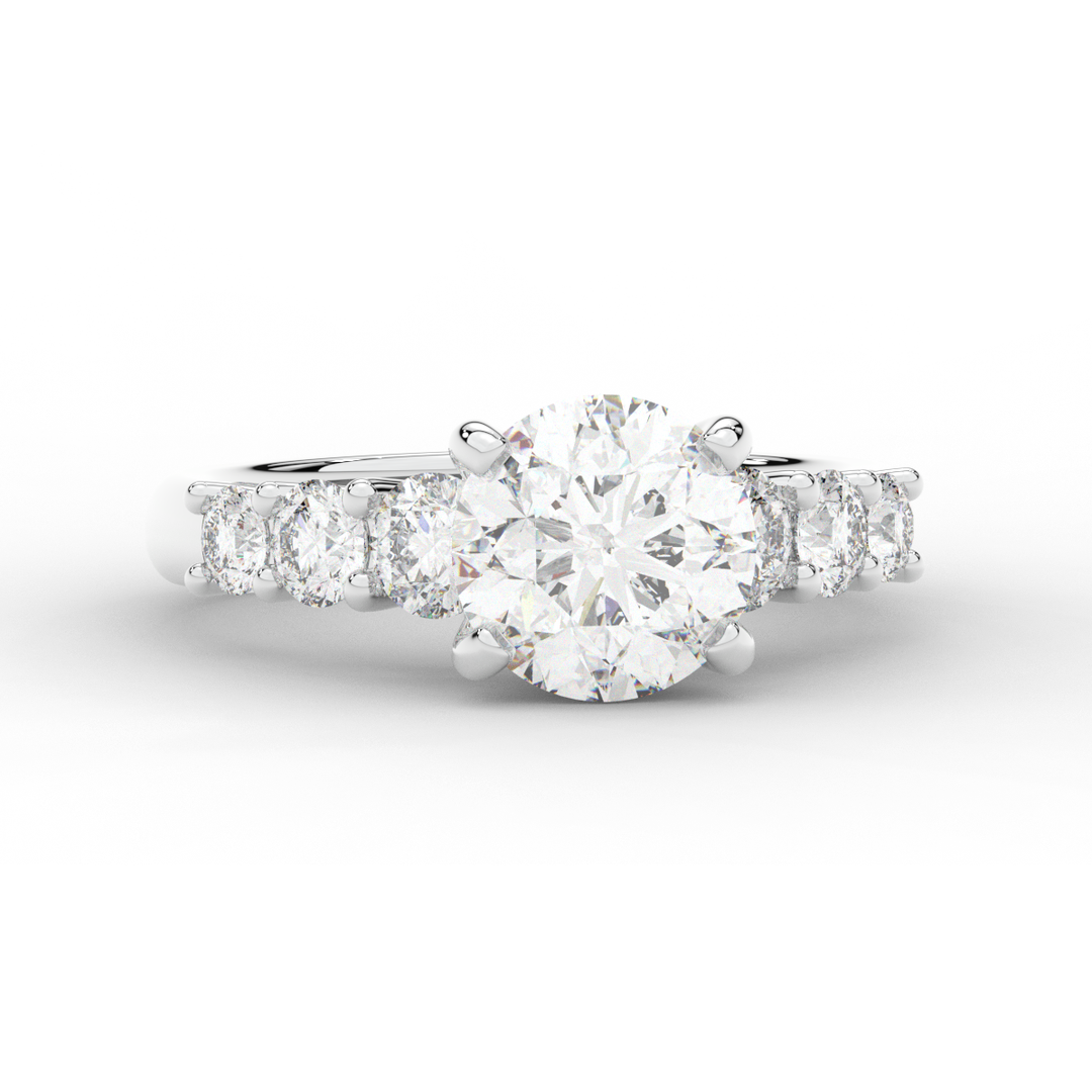 3.00CT.TW ROUND LAB DIAMOND  ENGAGEMENT RING - Nazarelle