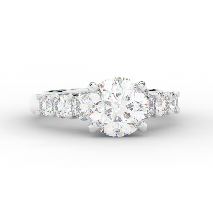 3.00CT.TW ROUND LAB DIAMOND  ENGAGEMENT RING - Nazarelle