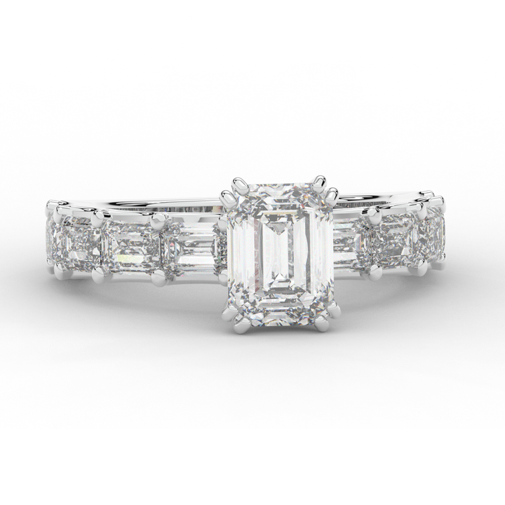 3.75CT.TW EMERALD CUT LAB DIAMOND SOLITAIRE ENGAGEMENT RING