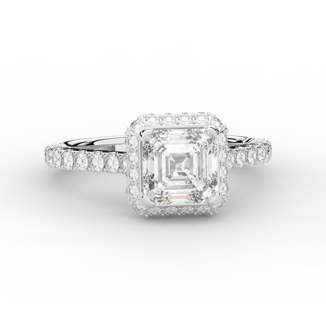 2.75CT.TW ASSCHER LAB DIAMOND HALO ENGAGEMENT RING - Nazarelle