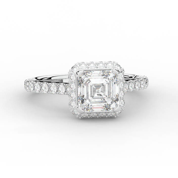 2.75CT.TW ASSCHER LAB DIAMOND HALO ENGAGEMENT RING - Nazarelle