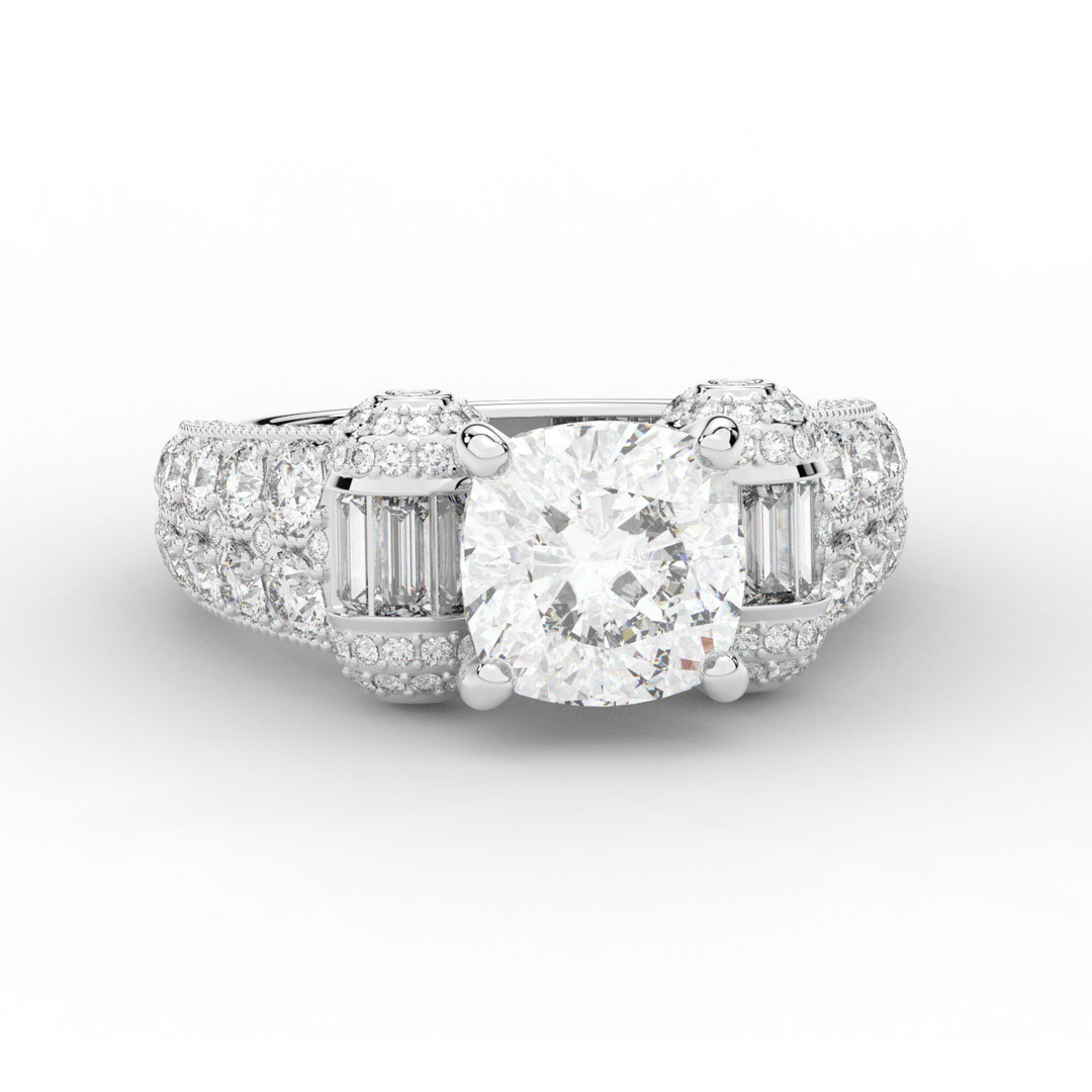 4.75CT.TW CUSHION LAB DIAMOND ENGAGEMENT RING - Nazarelle