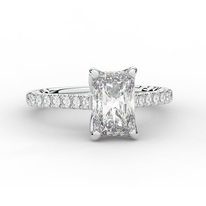 2.70CT.TW RADIANT LAB DIAMOND SOLITAIRE ENGAGEMENT RING - Nazarelle