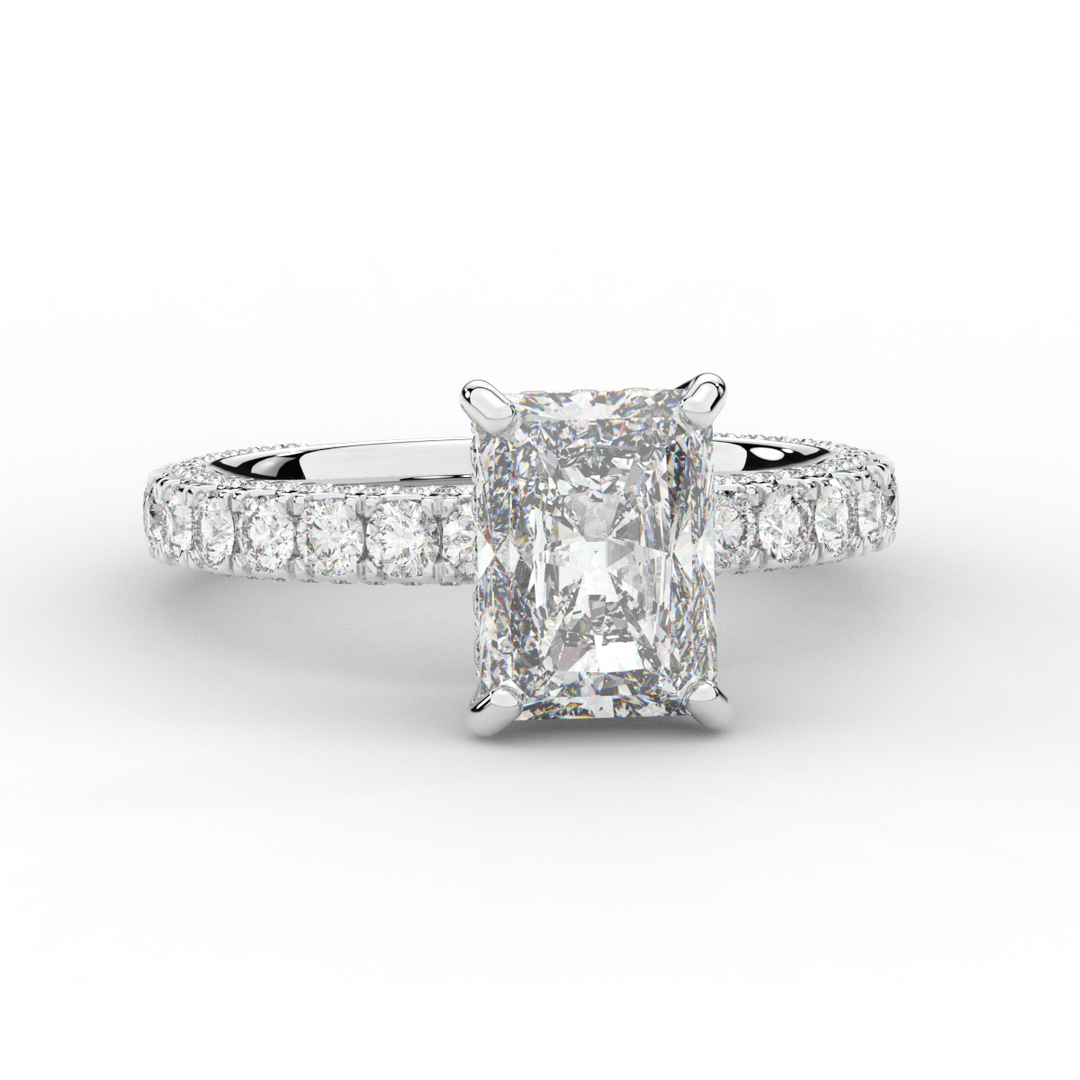 3.00CT.TW RADIANT LAB DIAMOND ENGAGEMENT RING - Nazarelle