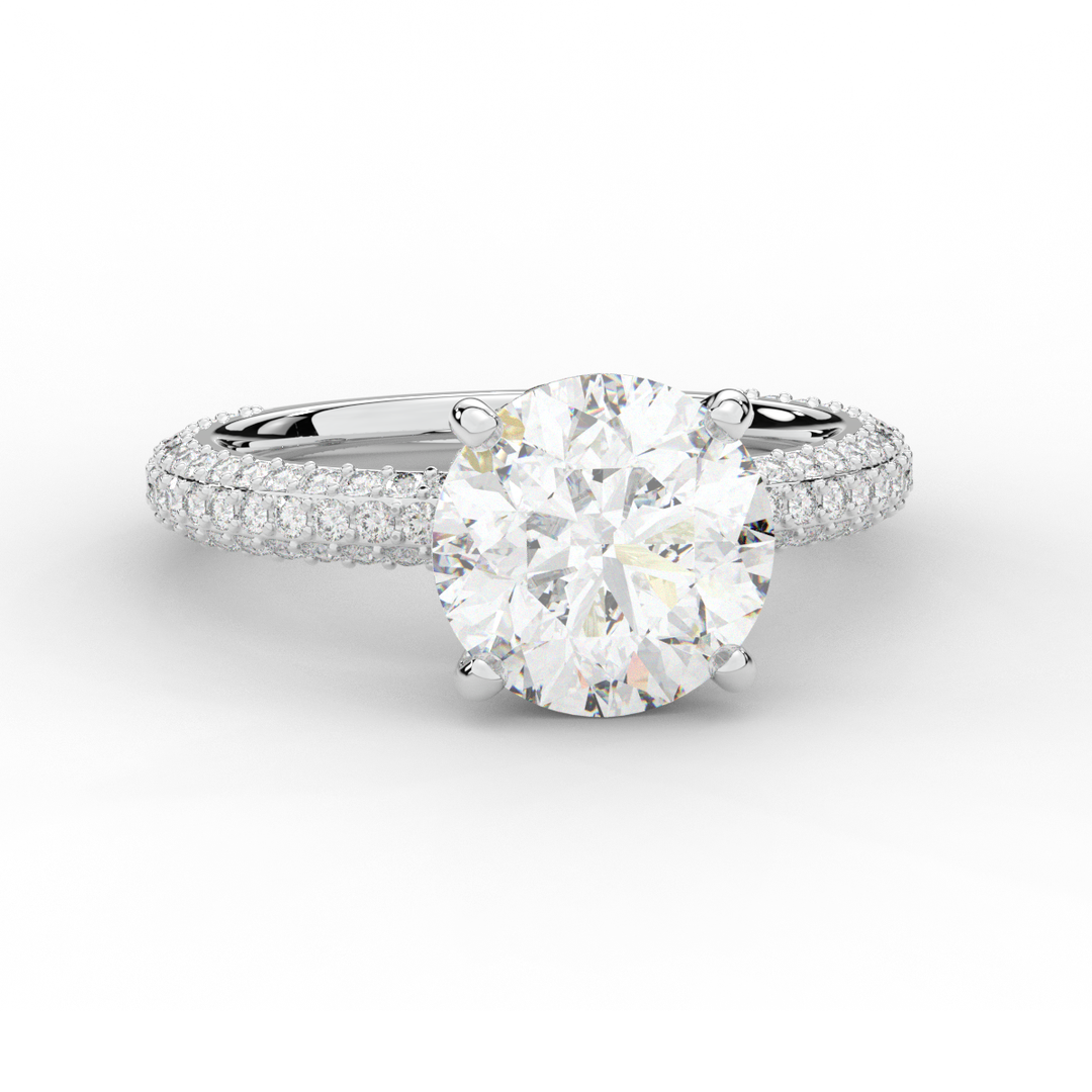 3.60CT.TW ROUND LAB DIAMOND SOLITAIRE ENGAGEMENT RING - Nazarelle