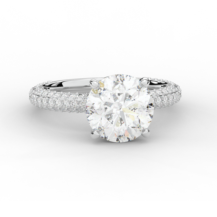 3.60CT.TW ROUND LAB DIAMOND SOLITAIRE ENGAGEMENT RING - Nazarelle