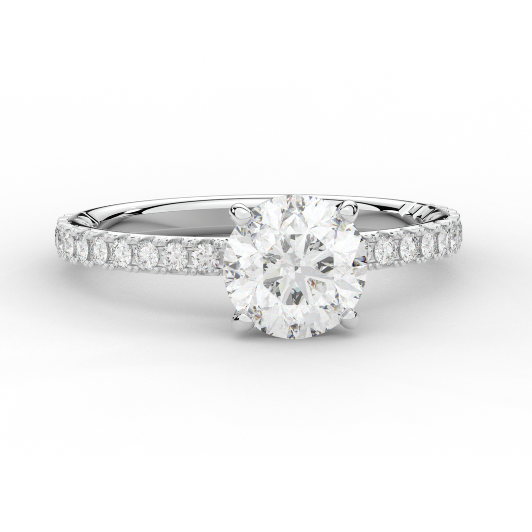 1.75CT.TW ROUND LAB DIAMOND SOLITAIRE ENGAGEMENT RING - Nazarelle