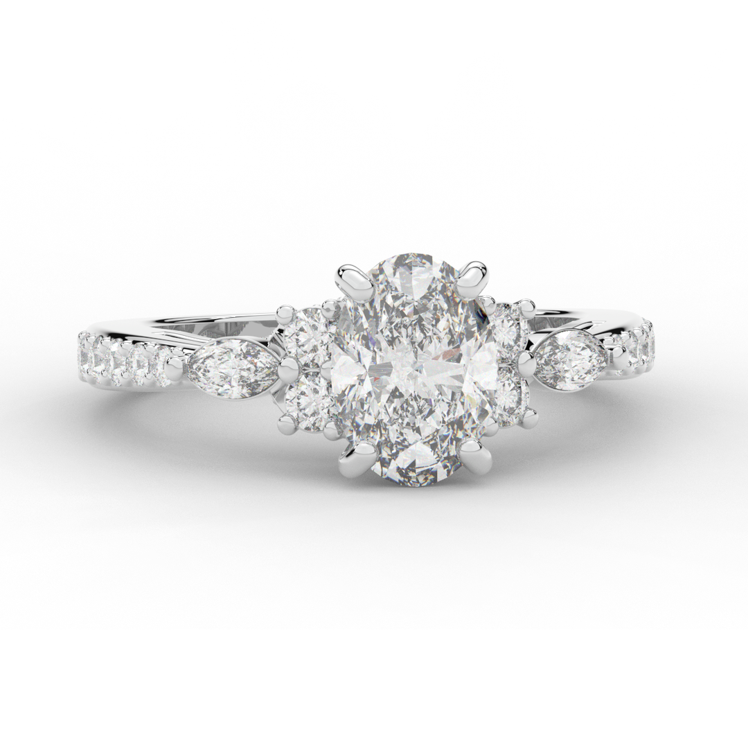1.35CT.TW OVAL LAB DIAMOND ENGAGEMENT RING - Nazarelle