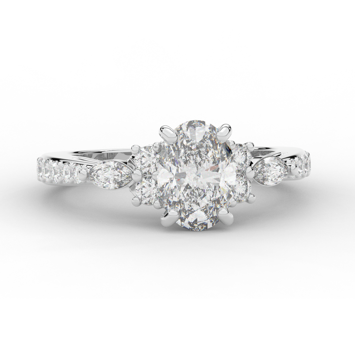 1.35CT.TW OVAL LAB DIAMOND ENGAGEMENT RING - Nazarelle