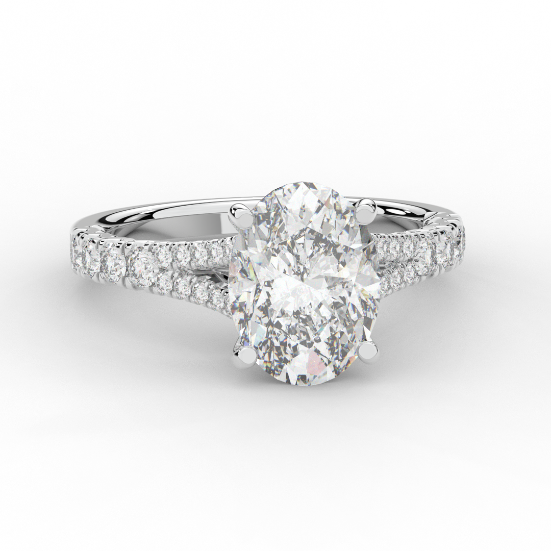 3.45CT.TW OVAL LAB DIAMOND ENGAGEMENT RING - Nazarelle