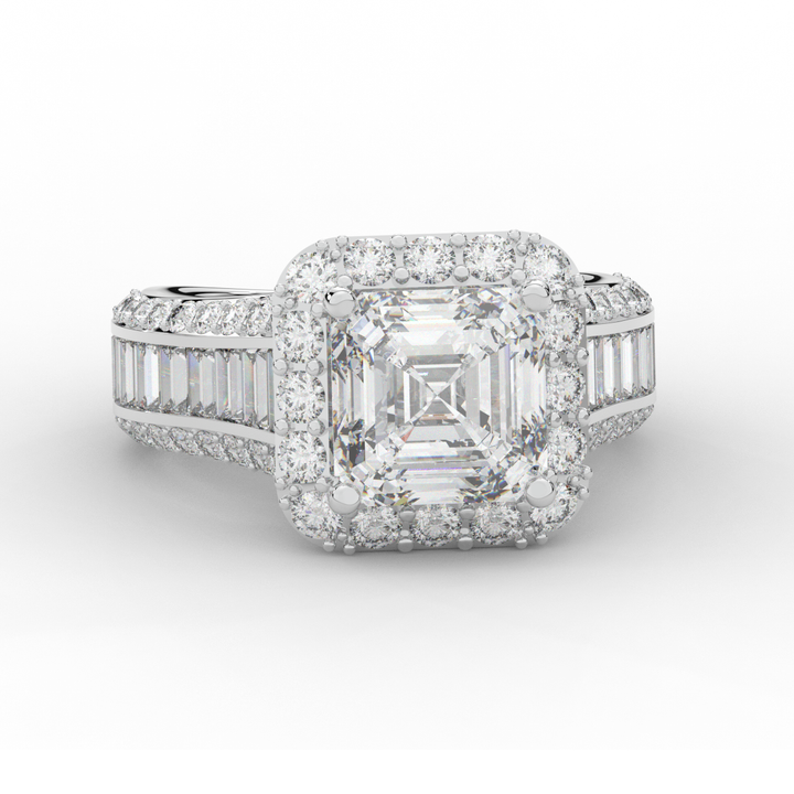 6.10CT.TW ASCHER LAB DIAMOND HALO ENGAGEMENT RING - Nazarelle
