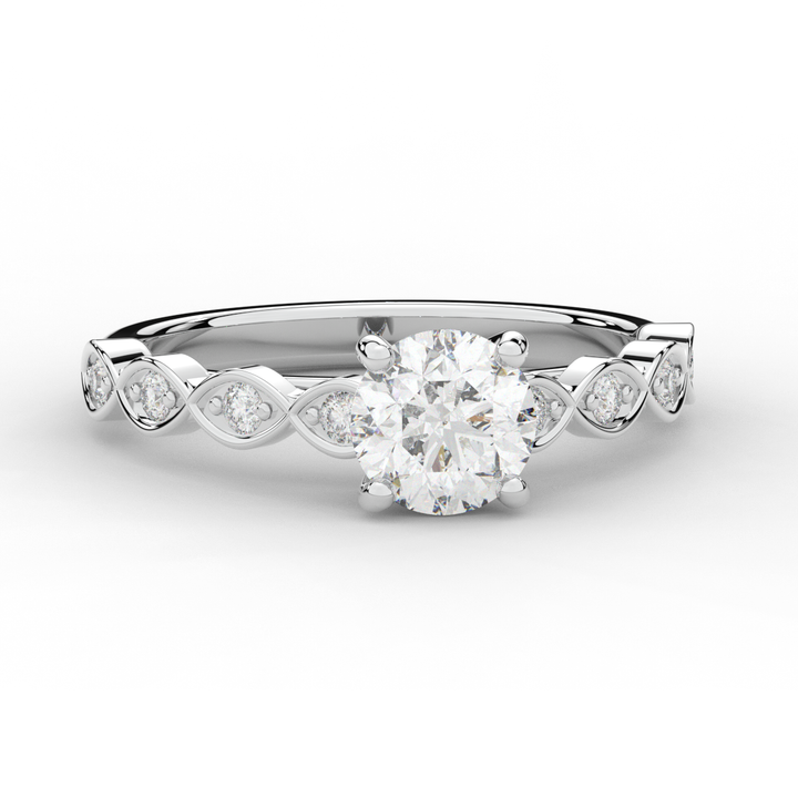 1.15CT.TW ROUND LAB DIAMOND SOLITAIRE ENGAGEMENT RING - Nazarelle