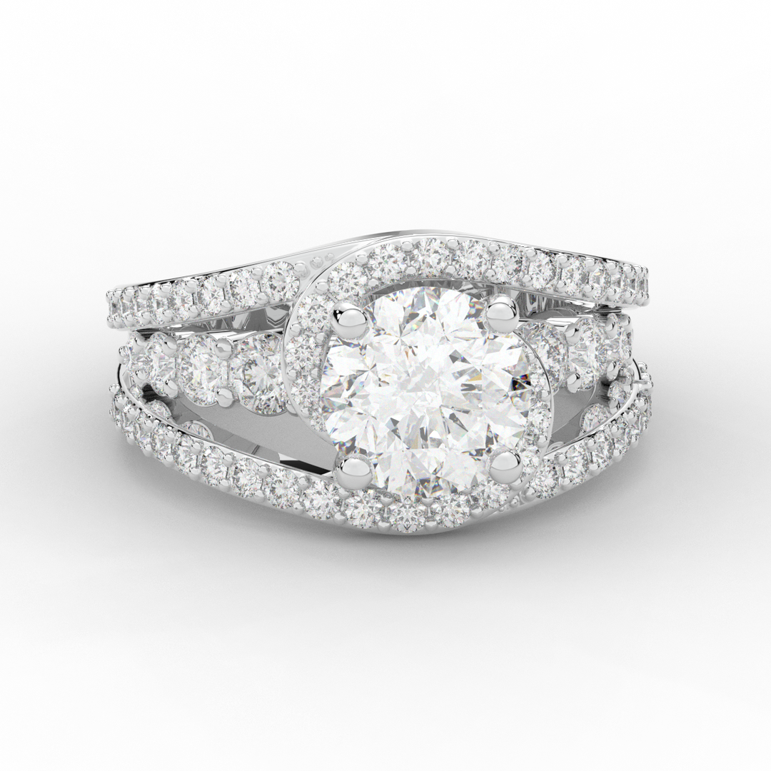 3.30CT.TW ROUND LAB DIAMOND ENGAGEMENT RING - Nazarelle