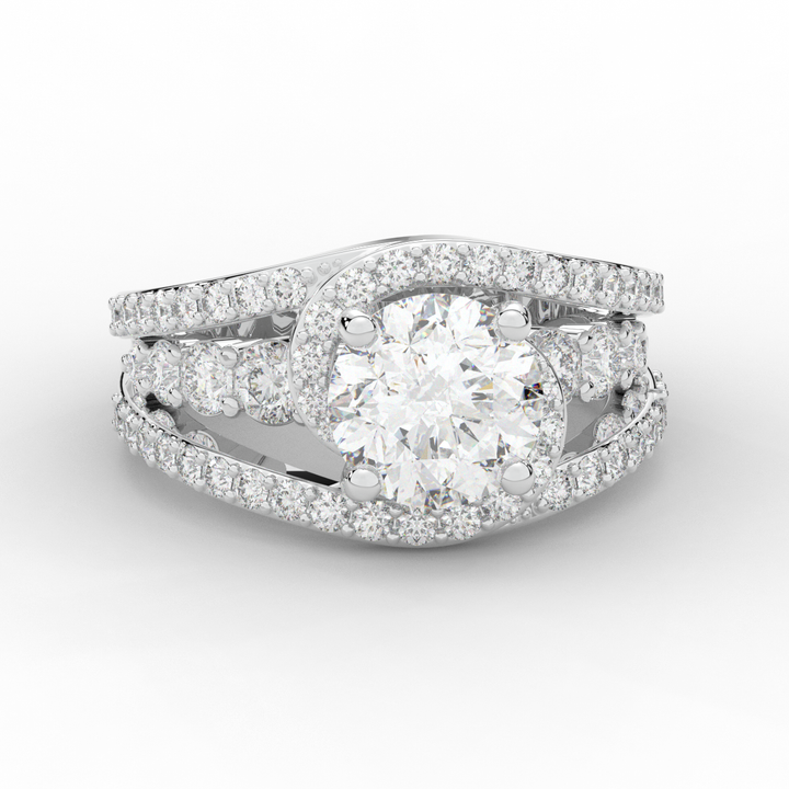 3.30CT.TW ROUND LAB DIAMOND ENGAGEMENT RING - Nazarelle