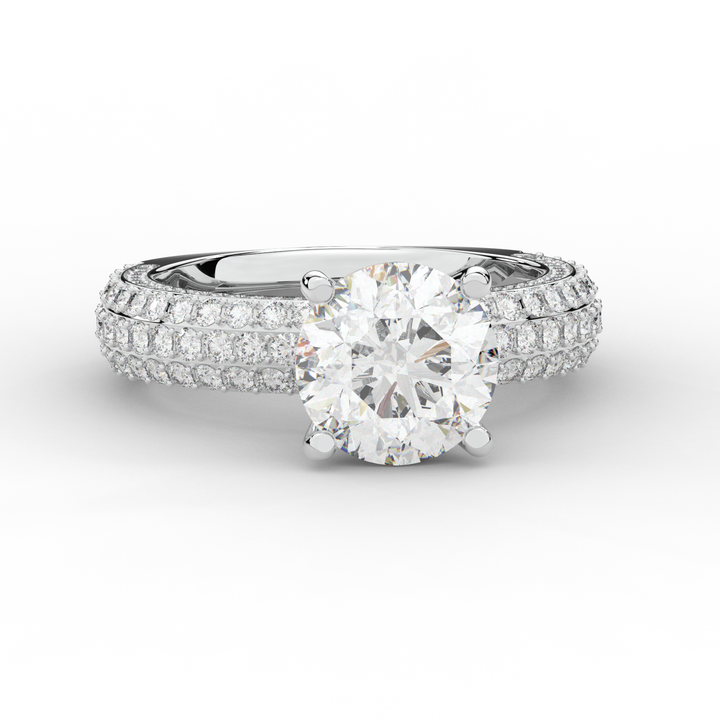 4.80CT.TW ROUND LAB DIAMOND UNDERHALO ENGAGEMENT RING - Nazarelle