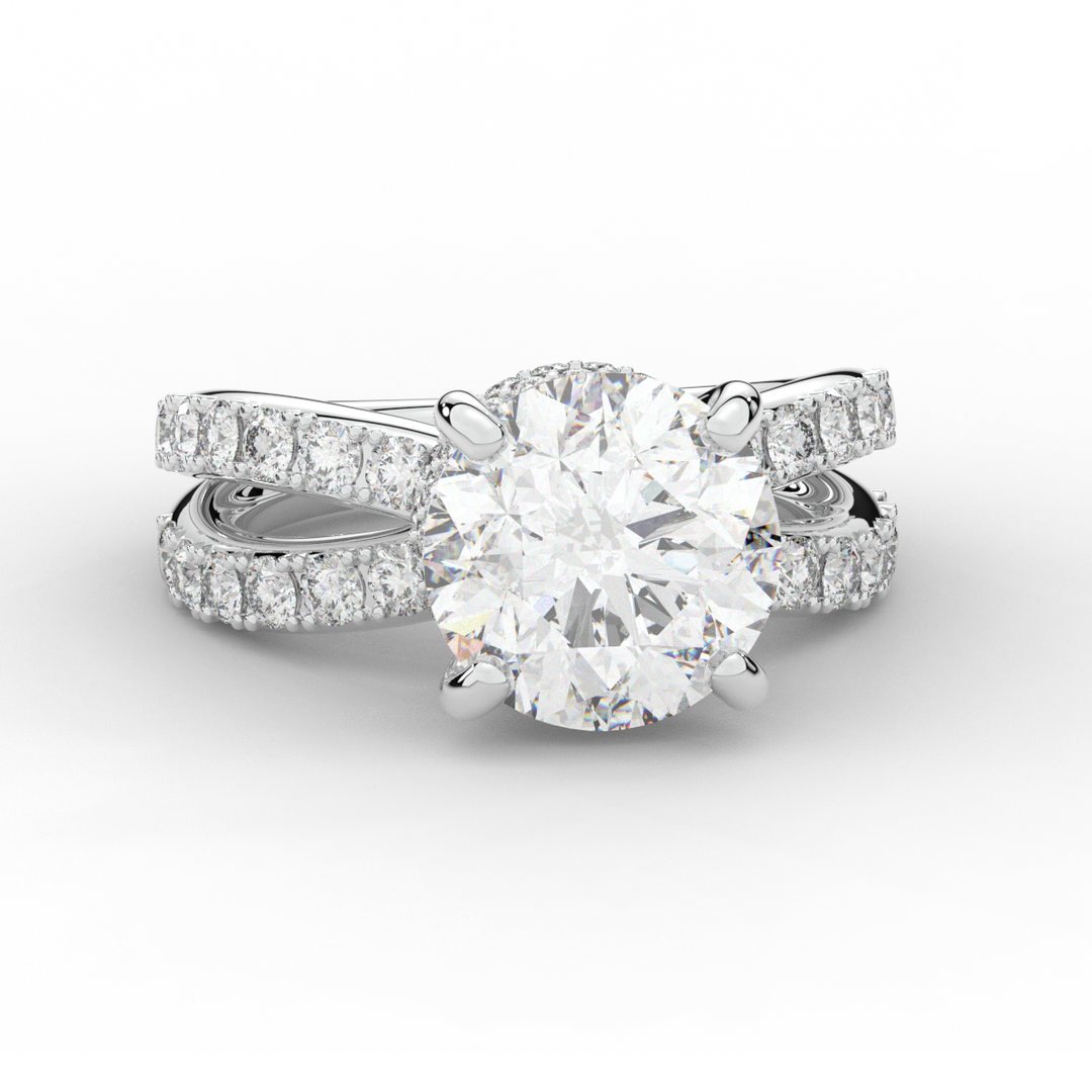 6.25CT.TW ROUND LAB DIAMOND ENGAGEMENT RING - Nazarelle