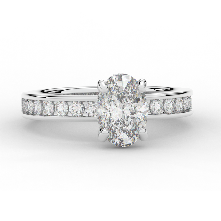 1.95CT.TW OVAL LAB DIAMOND UNDERHALO ENGAGEMENT RING - Nazarelle