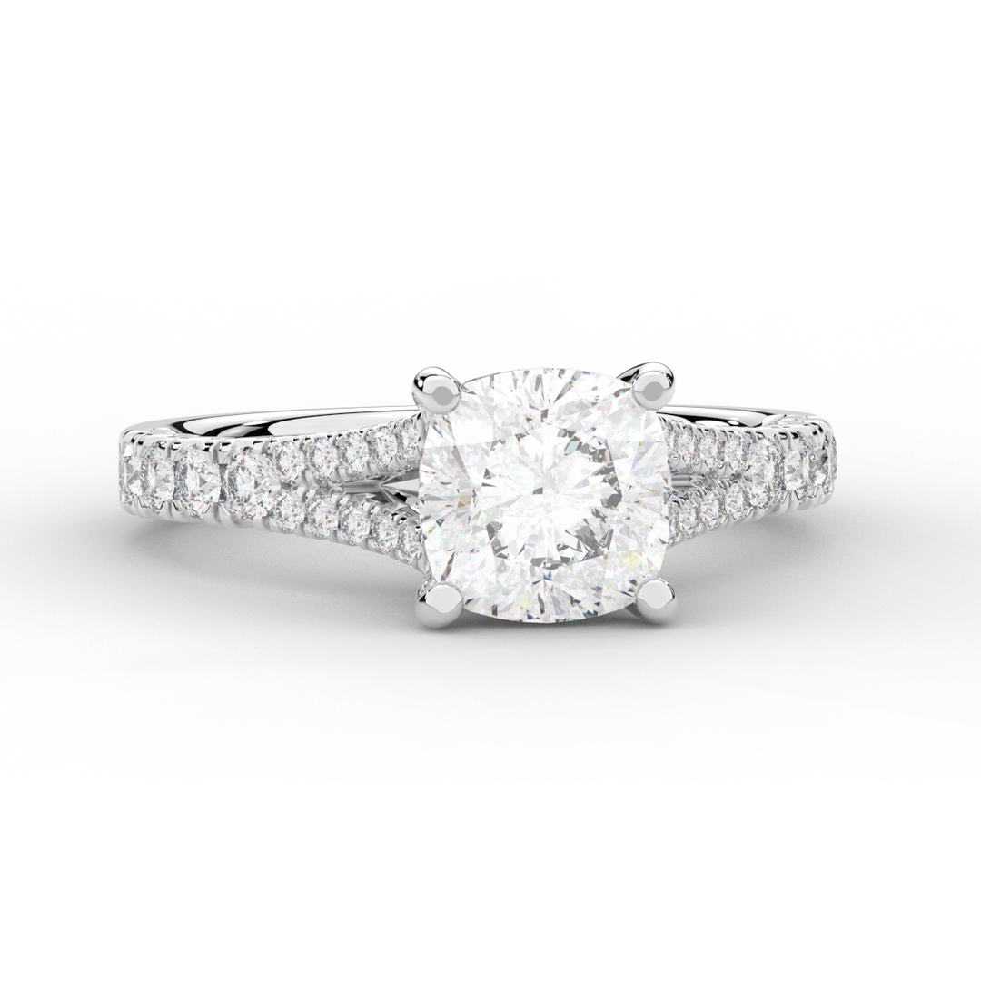 2.45CT.TW CUSHION LAB DIAMOND ENGAGEMENT RING - Nazarelle