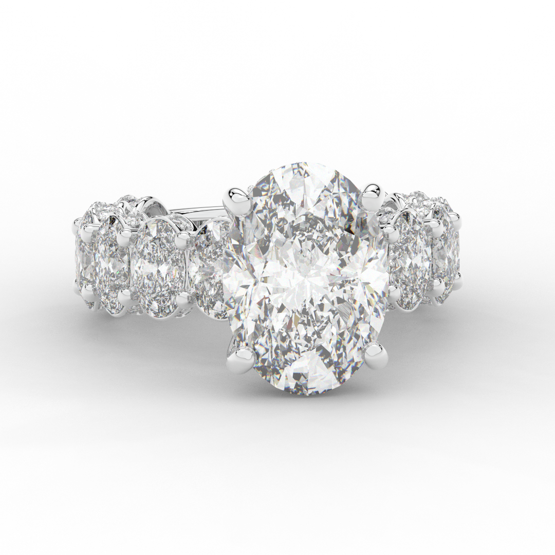10.90CT.TW OVAL LAB DIAMOND SOLITAIRE ENGAGEMENT RING - Nazarelle