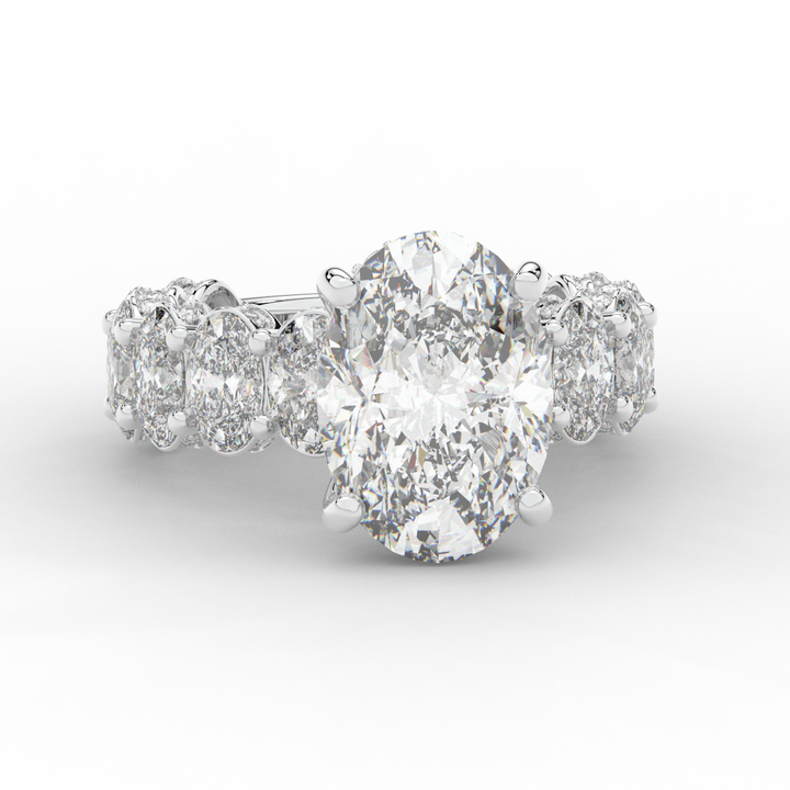 10.90CT.TW OVAL LAB DIAMOND SOLITAIRE ENGAGEMENT RING - Nazarelle