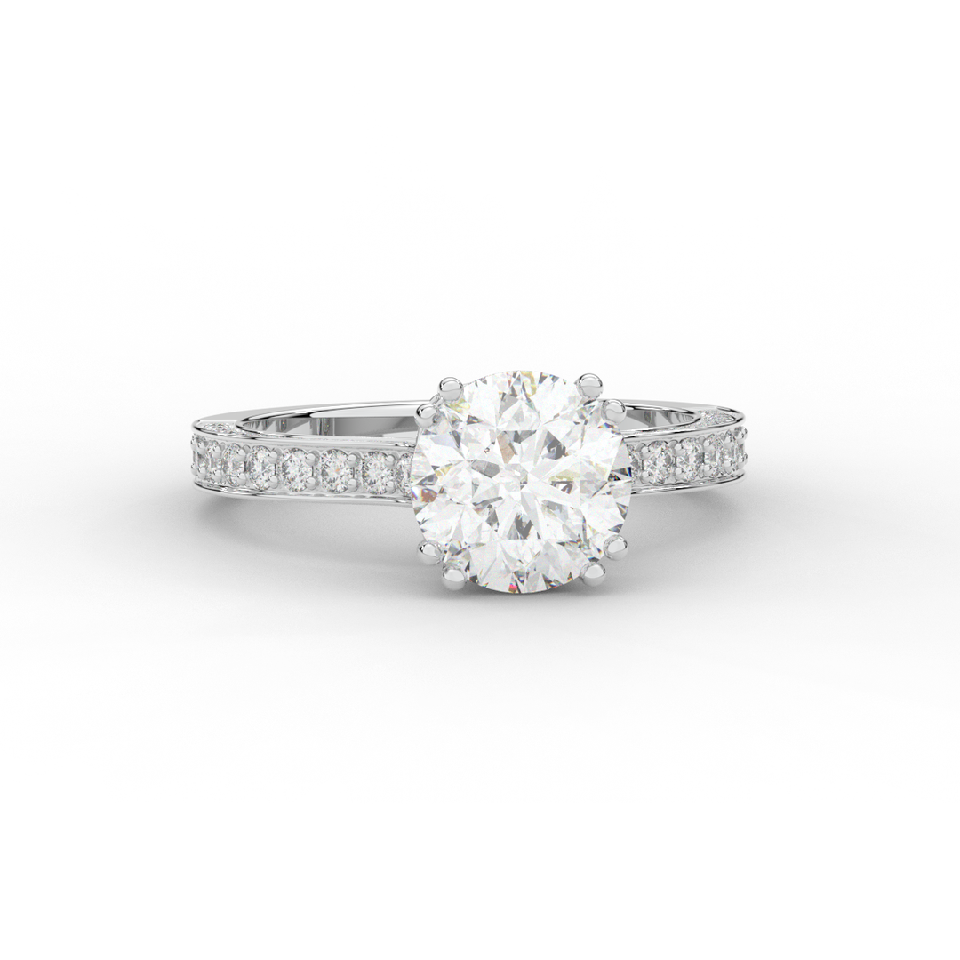 2.60CT.TW ROUND LAB DIAMOND SOLITAIRE ENGAGEMENT RING - Nazarelle