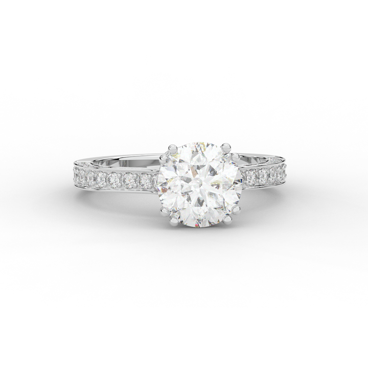 2.60CT.TW ROUND LAB DIAMOND SOLITAIRE ENGAGEMENT RING - Nazarelle