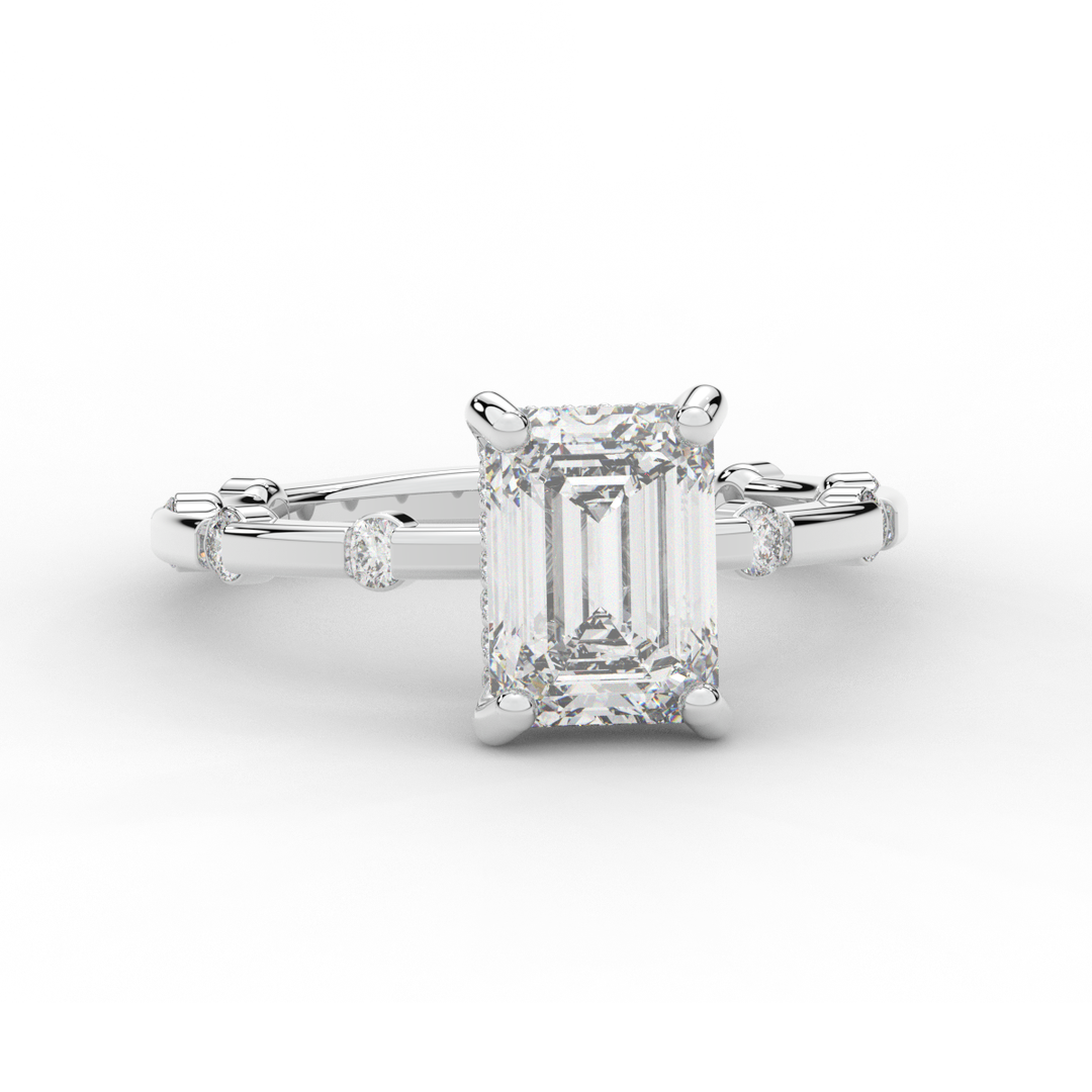 2.60CT.TW RADIANT LAB DIAMOND UNDERHALO SOLITAIRE ENGAGEMENT RING - Nazarelle