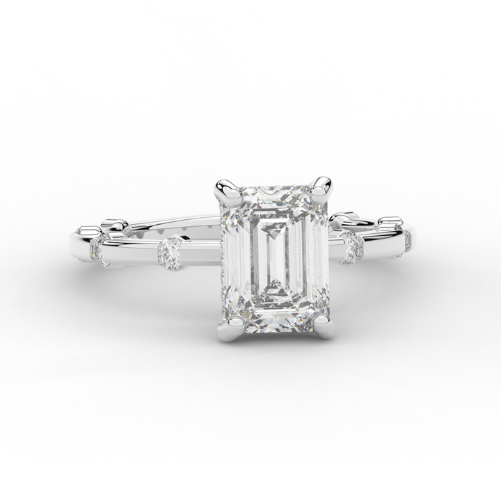 2.60CT.TW RADIANT LAB DIAMOND UNDERHALO SOLITAIRE ENGAGEMENT RING - Nazarelle