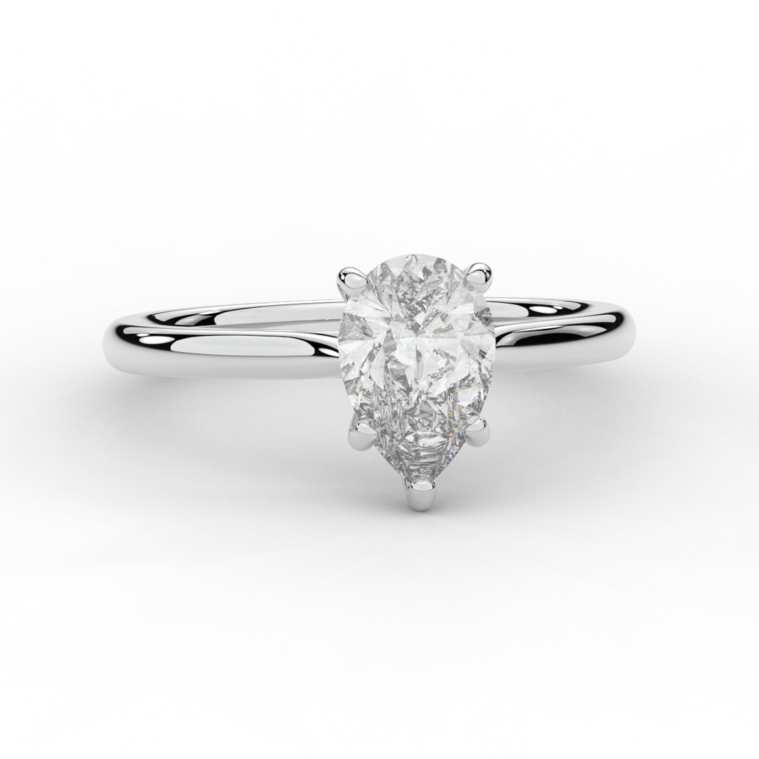 1.00CT PEAR LAB DIAMOND SOLITAIRE ENGAGEMENT RING - Nazarelle
