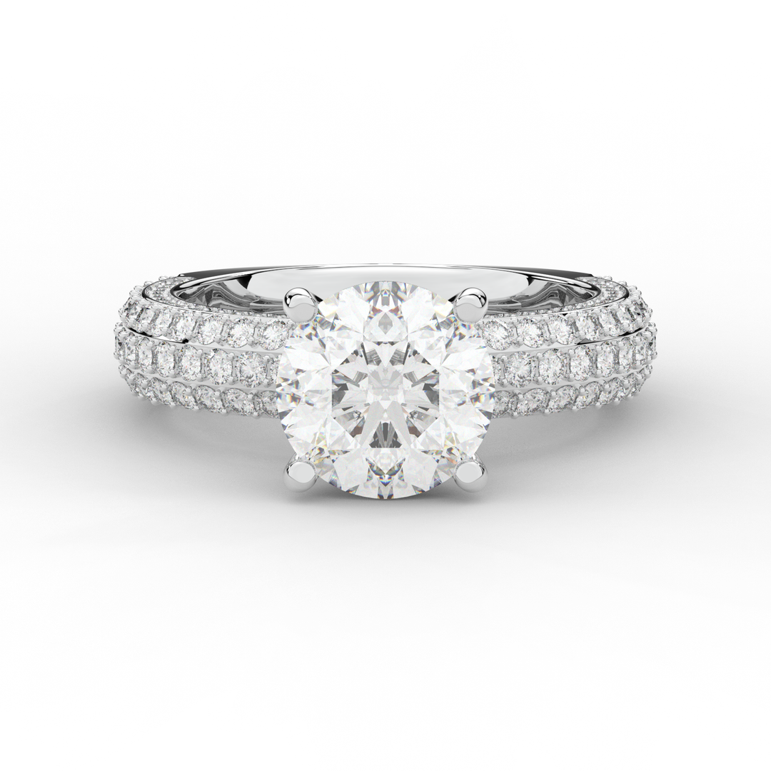 4.80CT.TW ROUND LAB DIAMOND UNDERHALO ENGAGEMENT RING - Nazarelle