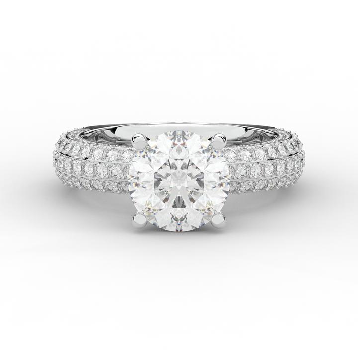 4.80CT.TW ROUND LAB DIAMOND UNDERHALO ENGAGEMENT RING - Nazarelle