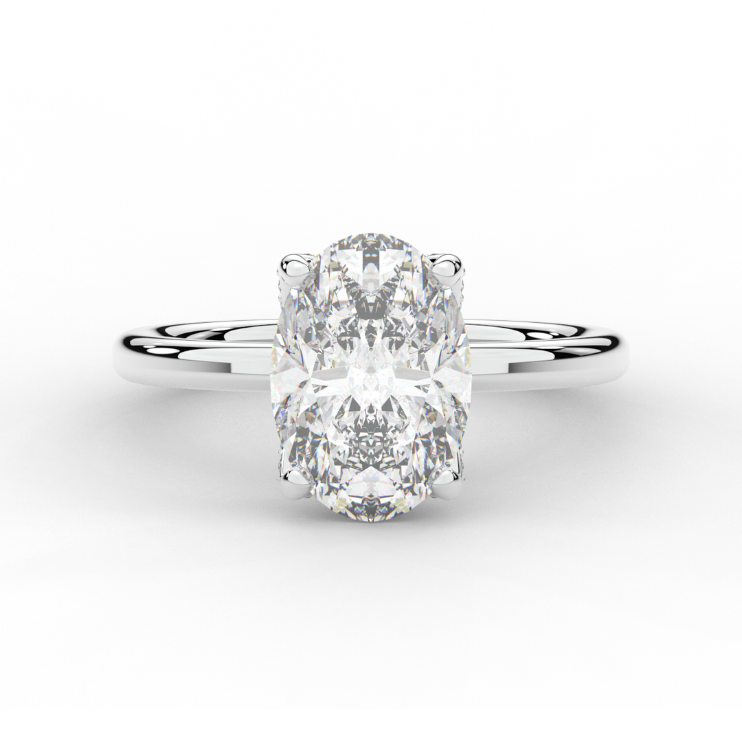 3.10CT.TW OVAL LAB DIAMOND ENGAGEMENT RING - Nazarelle